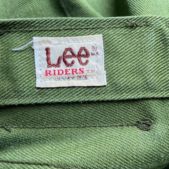 Vintage 70's LEE Riders Green Mens Pants /  30-32" / Retro / Relaxed / Straight - Picture 6 of 8